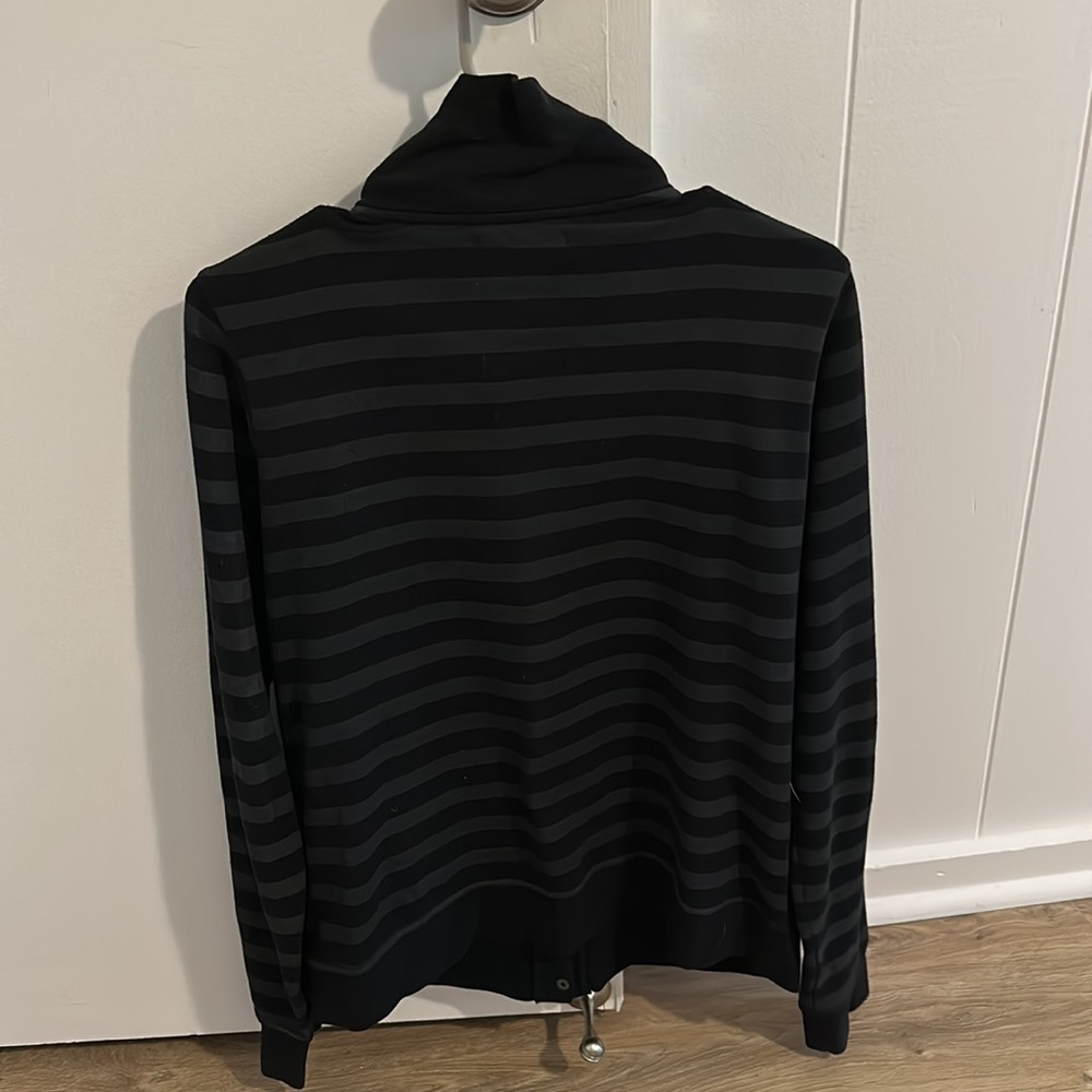 Volcom Button Down Sweatshirt Black And Gray Stri… - image 3